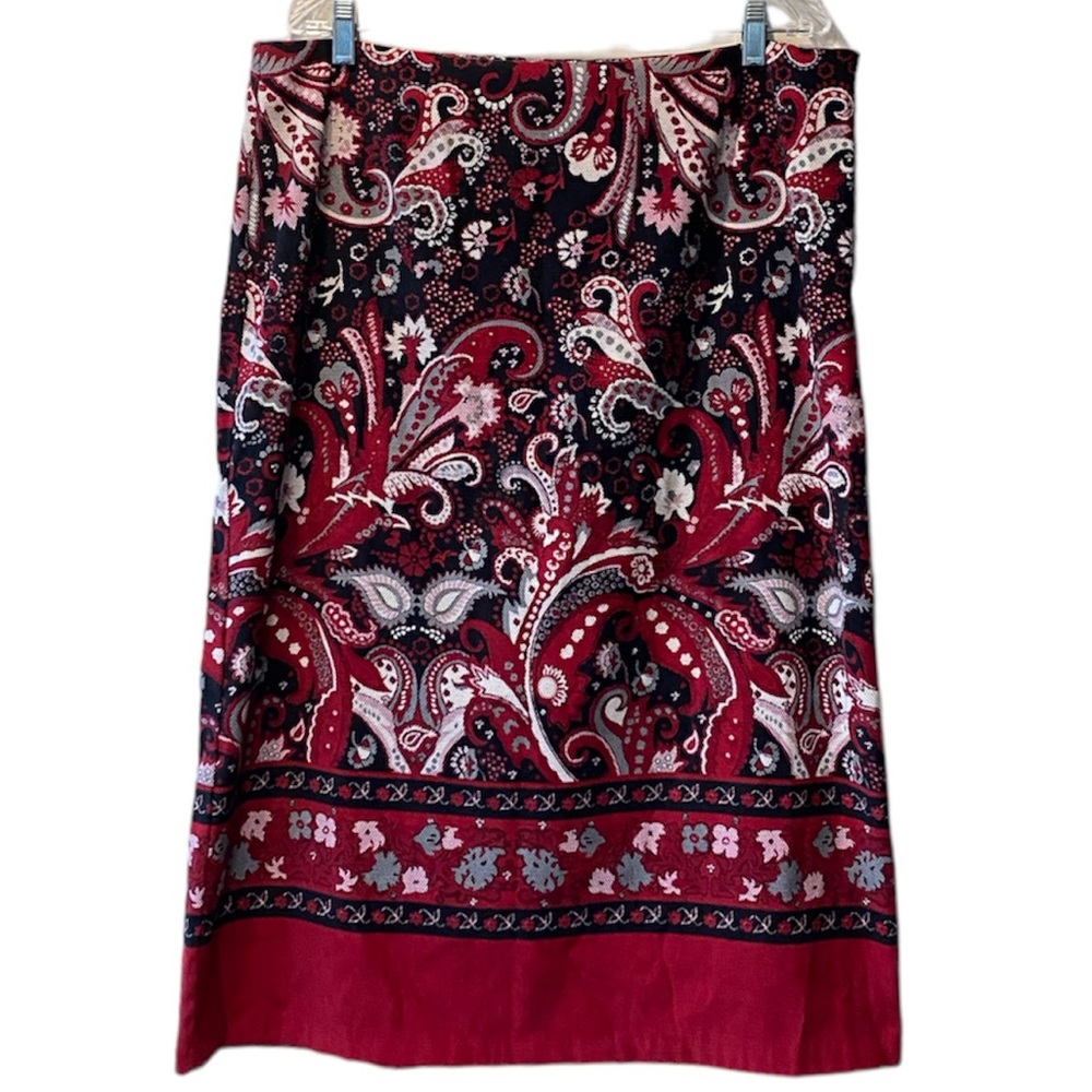 Vintage Pencil Skirt Y2K Retro Midi Colorful Flowers Christopher & Banks Size 16 - Picture 6 of 14